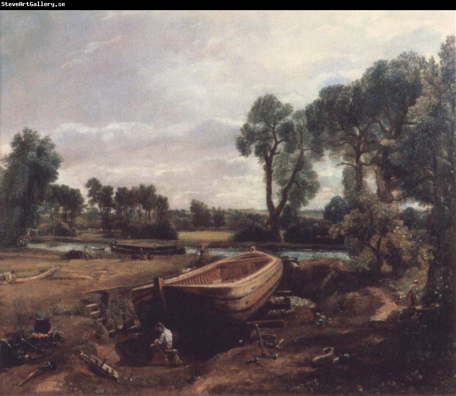 John Constable Boat-building near Flatford Mill